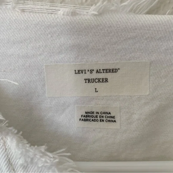 Levis white altared trucker jean jacket L - Picture 3 of 4
